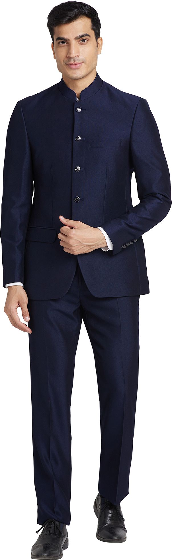 raymond Men 5BTN BANDGALA WID PIPING - CONT FIT Self Design Suit-picture-22