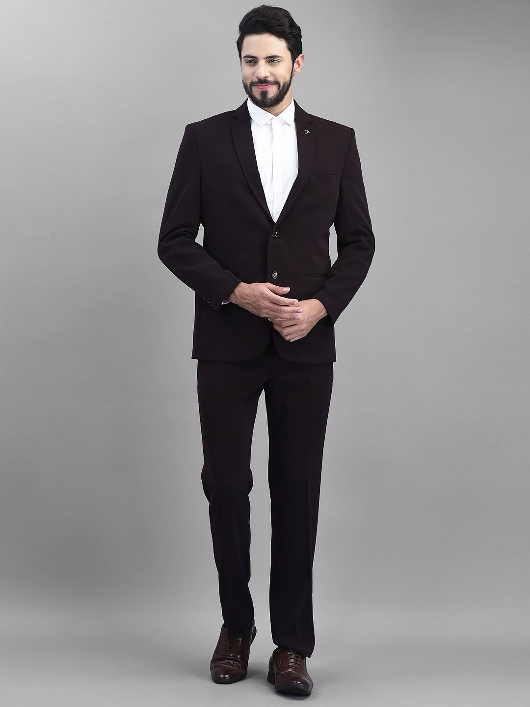 canary london Men 2-Piece Formal Suit Solid Suit-picture-12