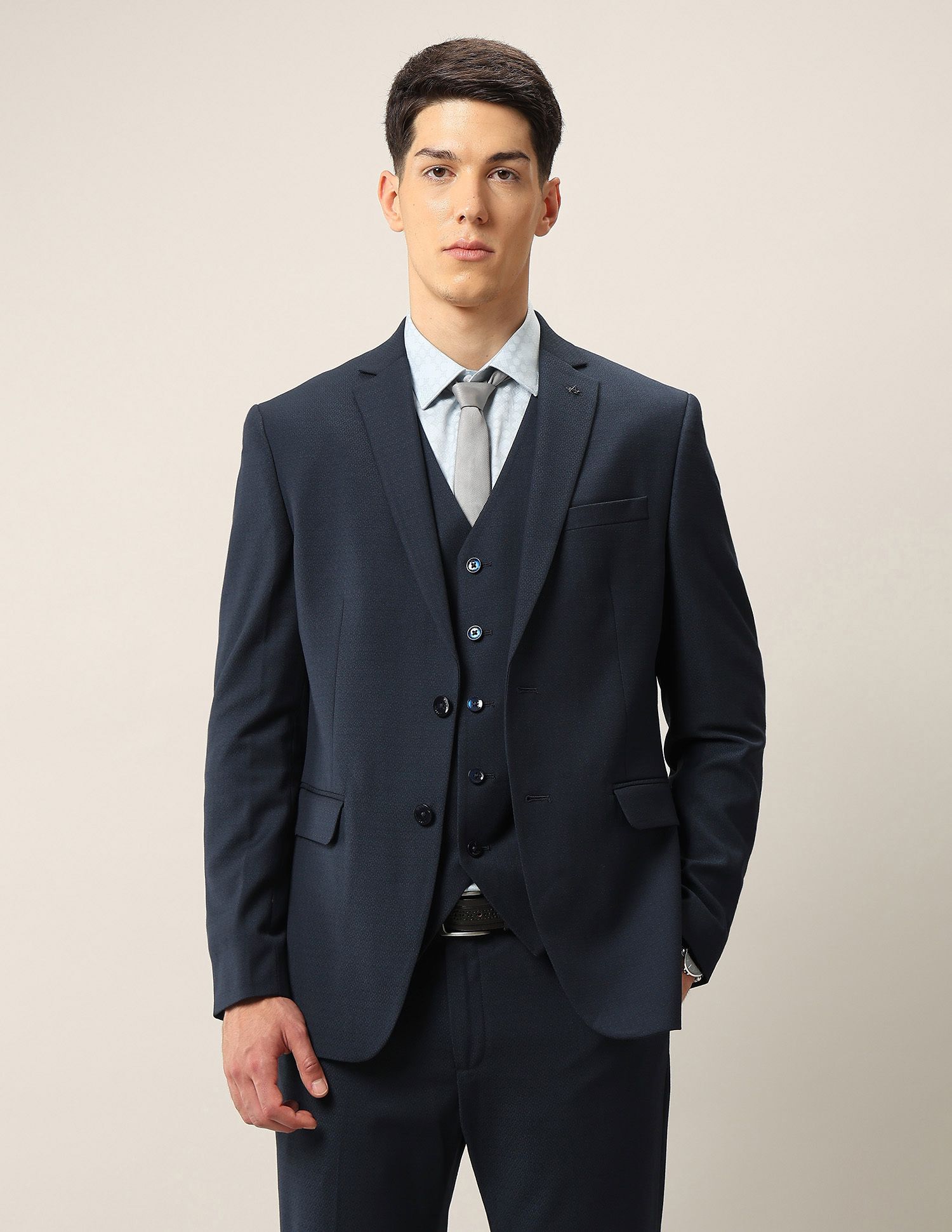 arrow Men 3-piece Self Design Suit-picture-13