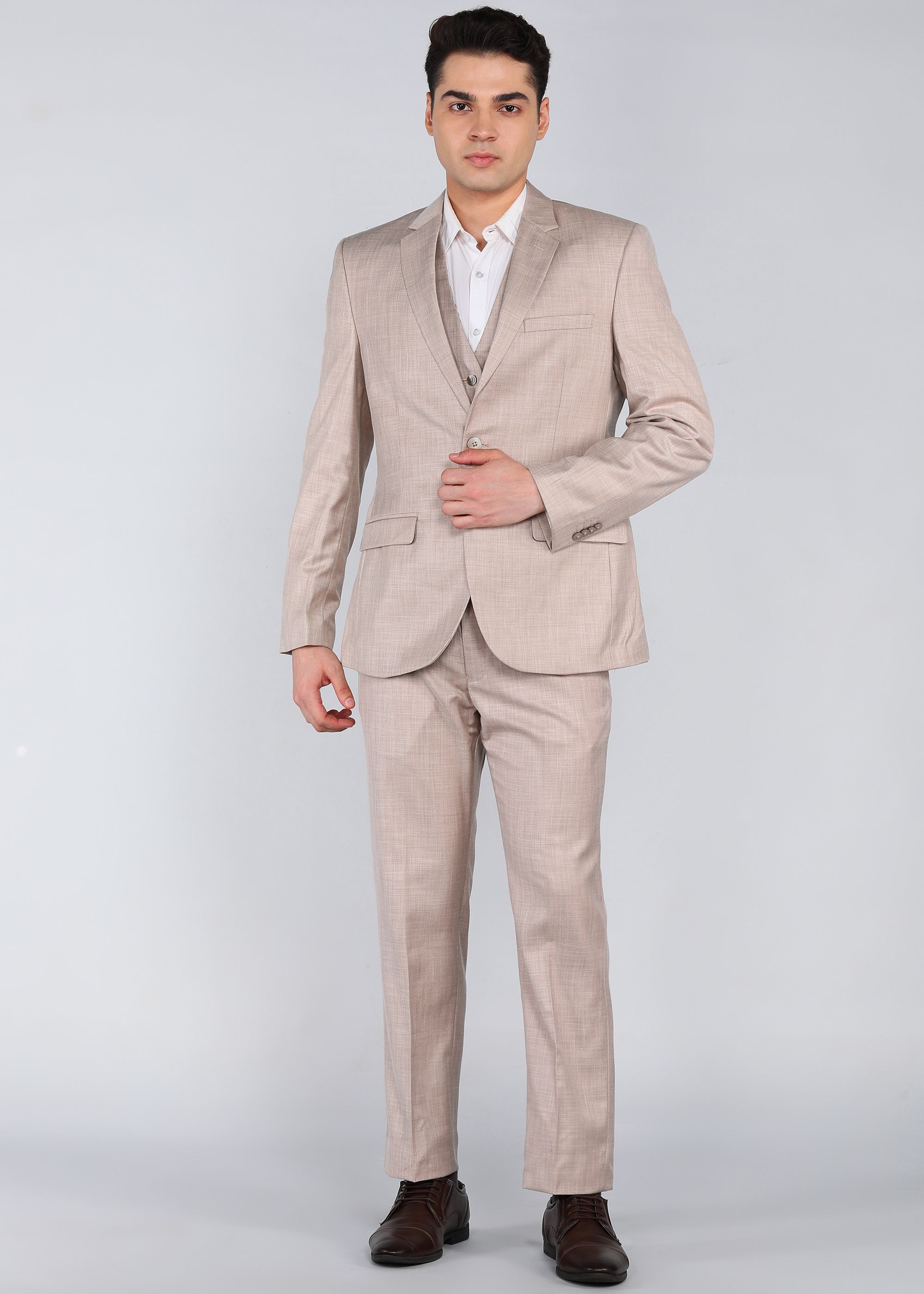park avenue Men 3 PC Suit Self Design Suit-picture-37