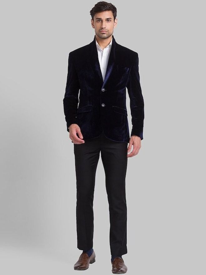 park avenue Men 2 Piece Suit Solid Suit-picture-31