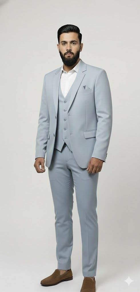 Men Suit Solid Suit-image-7