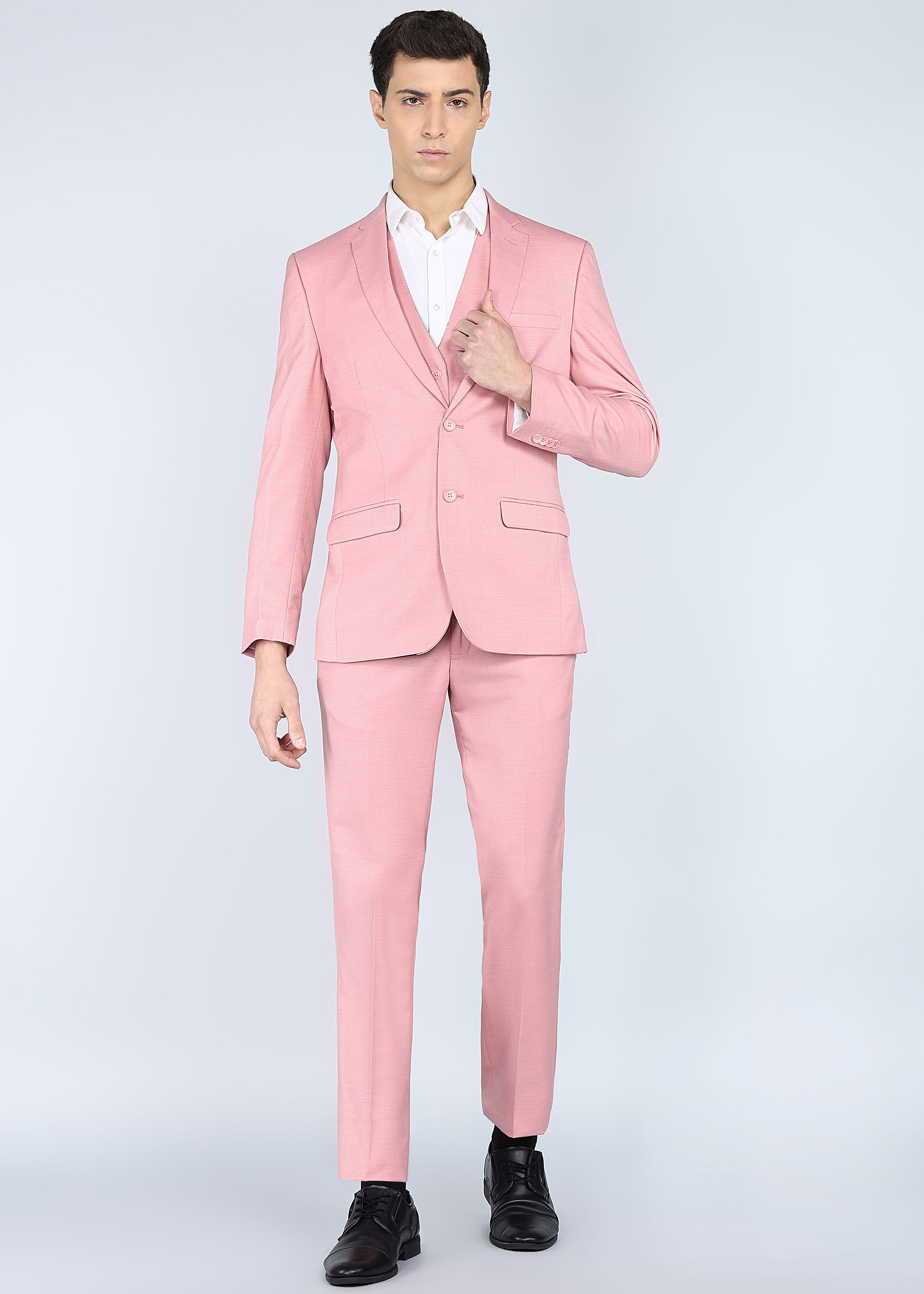 park avenue Men 3PC NOTCH REV W/C -SLIM FIT Solid Suit-picture-21