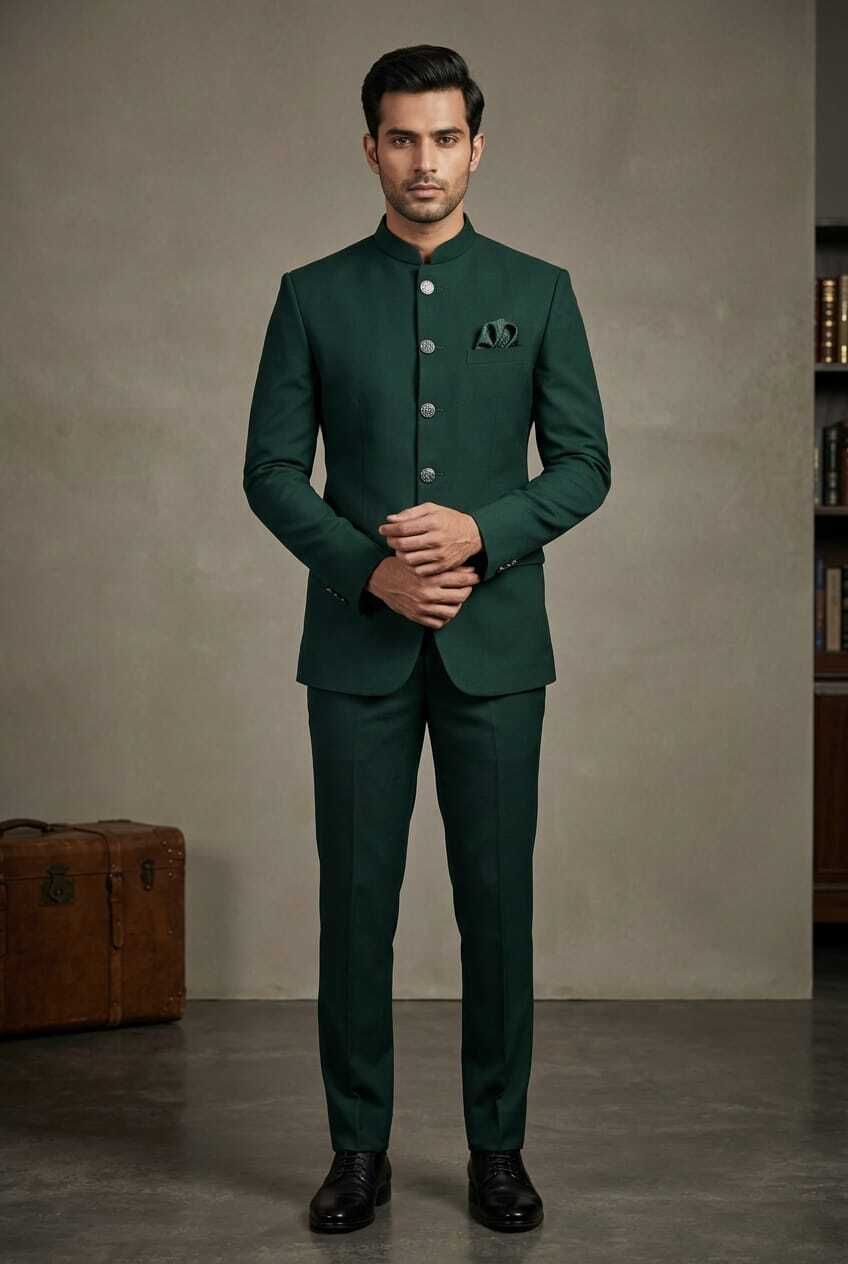 asthetic Men Mandarin Solid Suit-picture-25