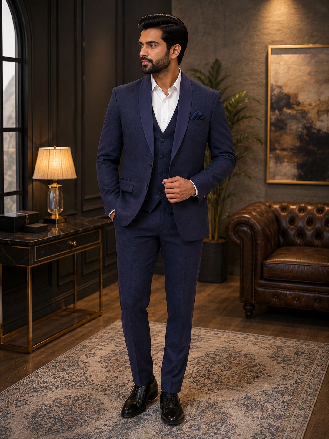 ethinix Men coat pant Self Design Suit-picture-16