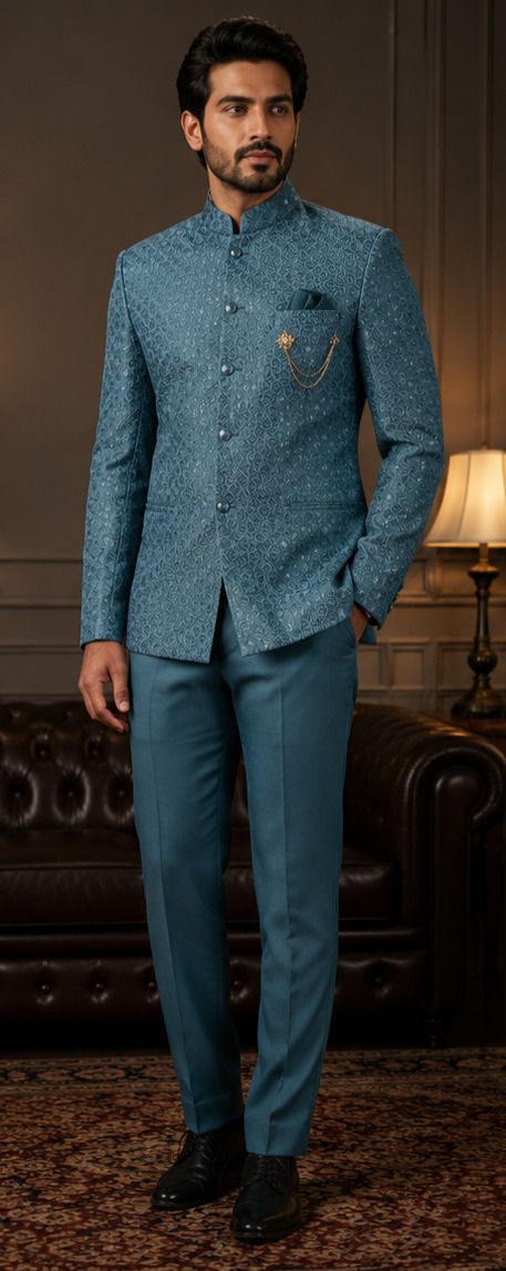 Men Slim fit Solid Suit-image-17