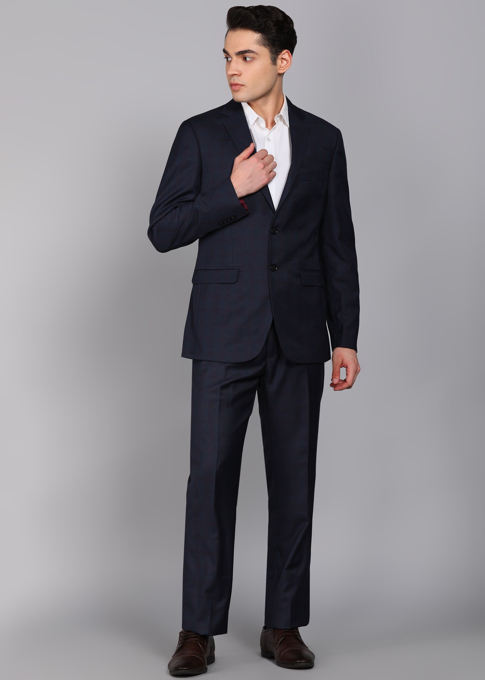 raymond Men 2PC SB 2 BTN NTCH LPL-CONTEMPORARY FIT Checkered Suit-picture-24