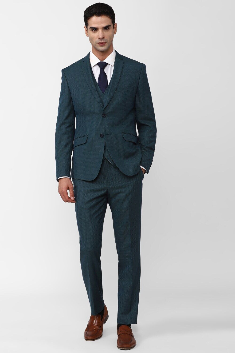 van heusen Men Single Breasted - 2 button Self Design Suit-picture-39