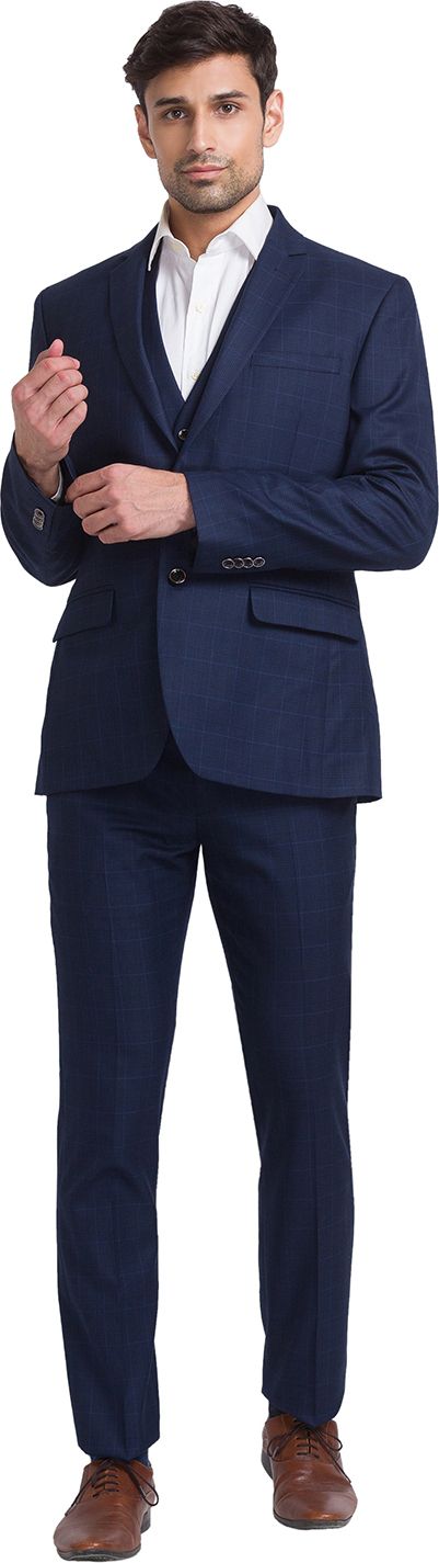 park avenue Men 3pc sb2notchlpl regflps fftrs REG Checkered Suit-picture-26