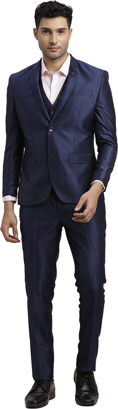 turtle Men Three Piece Self Design Suit-picture-21
