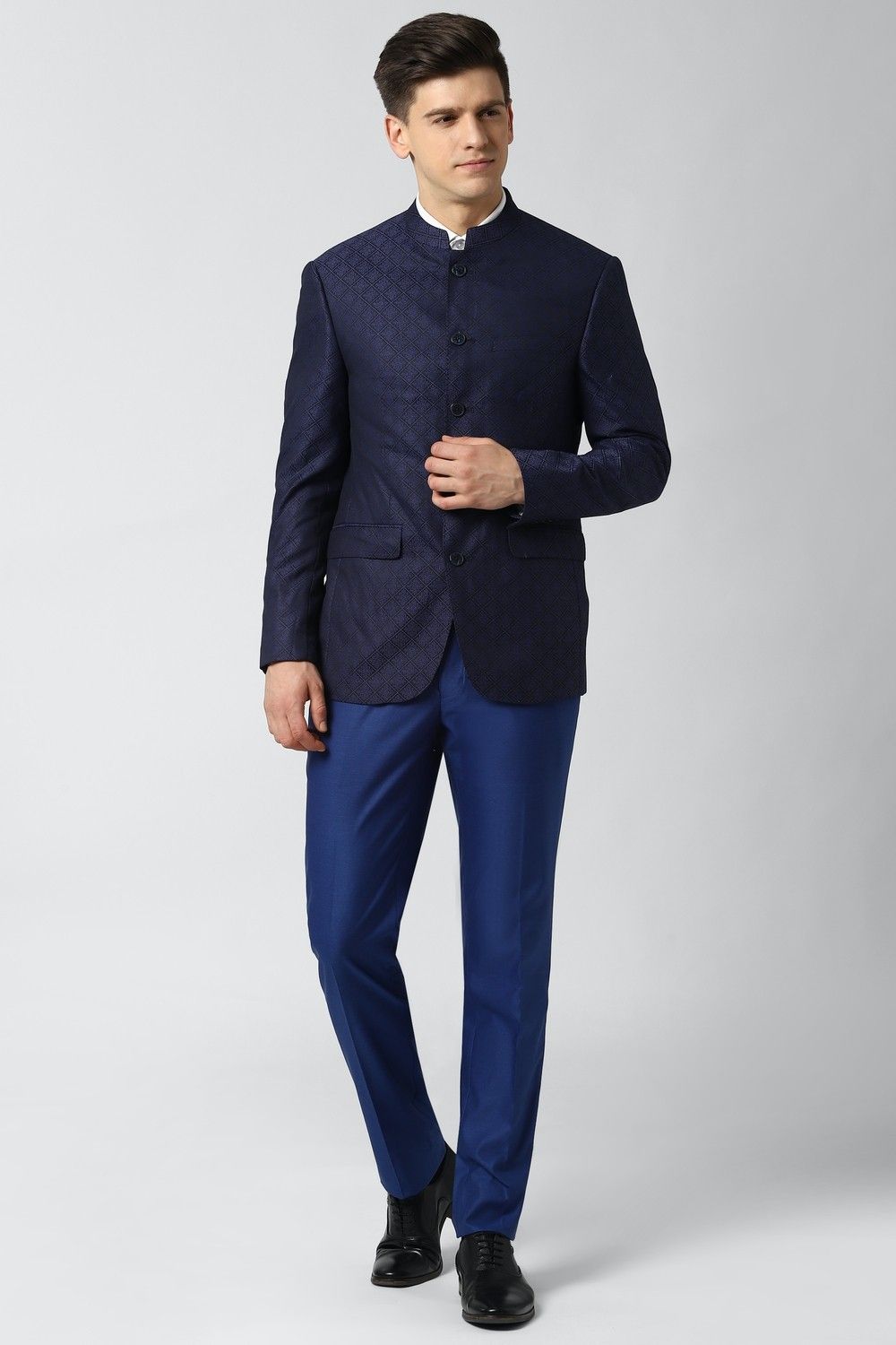 peter england Men Single Breasted Textured Suit-picture-40