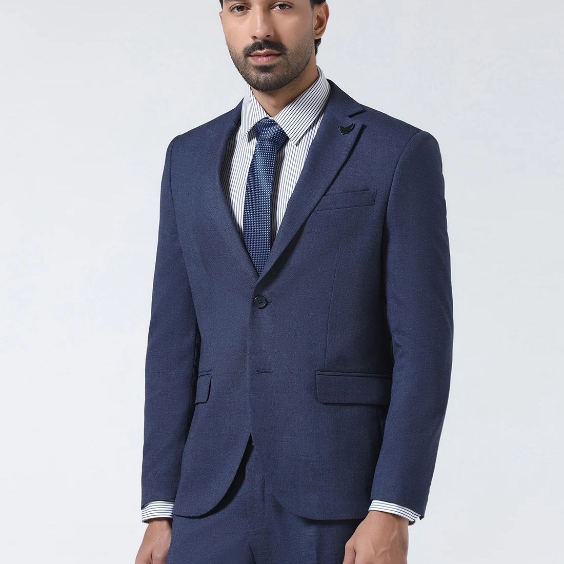 Men Two Piece Self Design Suit-image-41