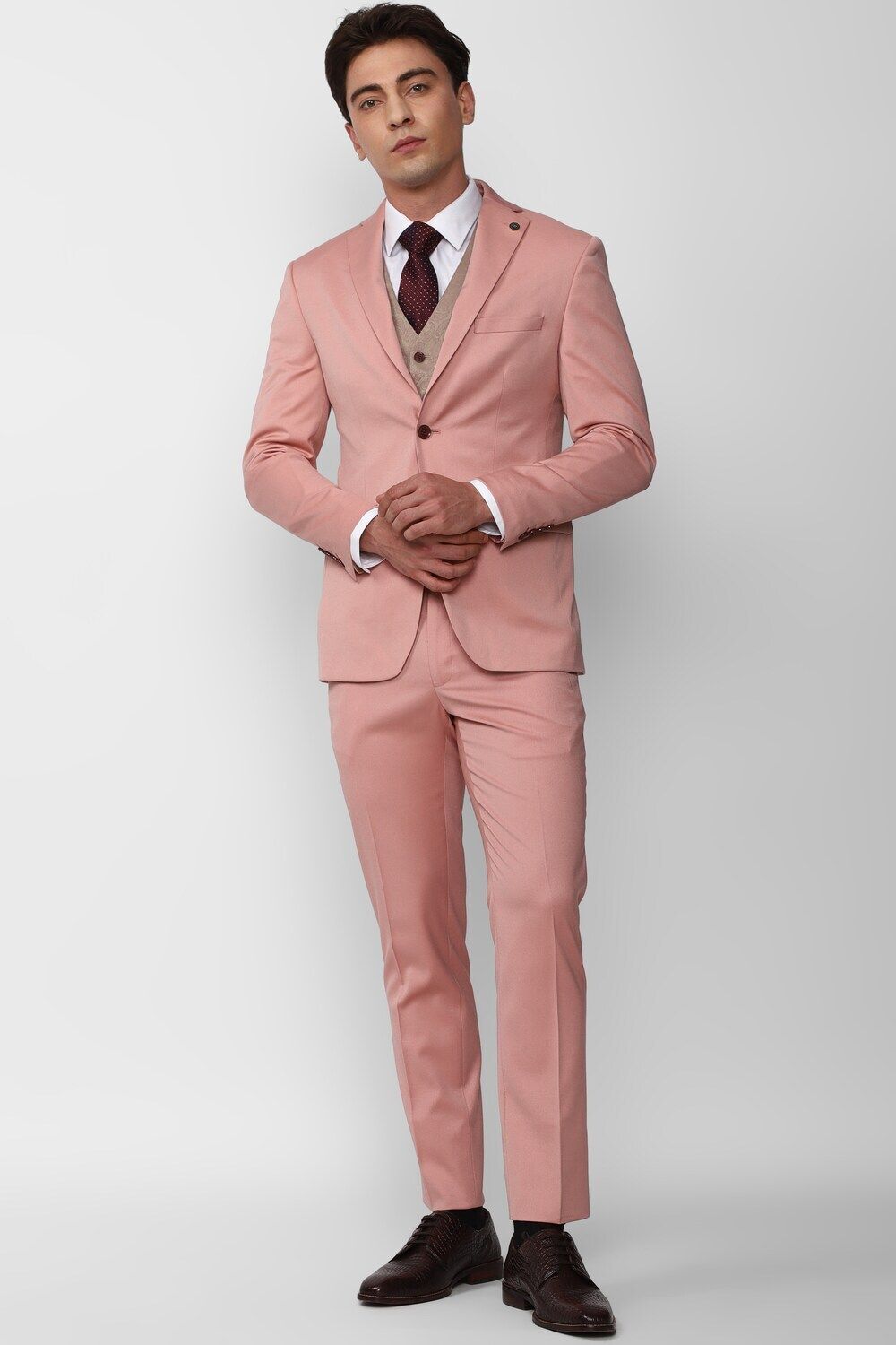 Men Single Breasted - 2 button Solid Suit