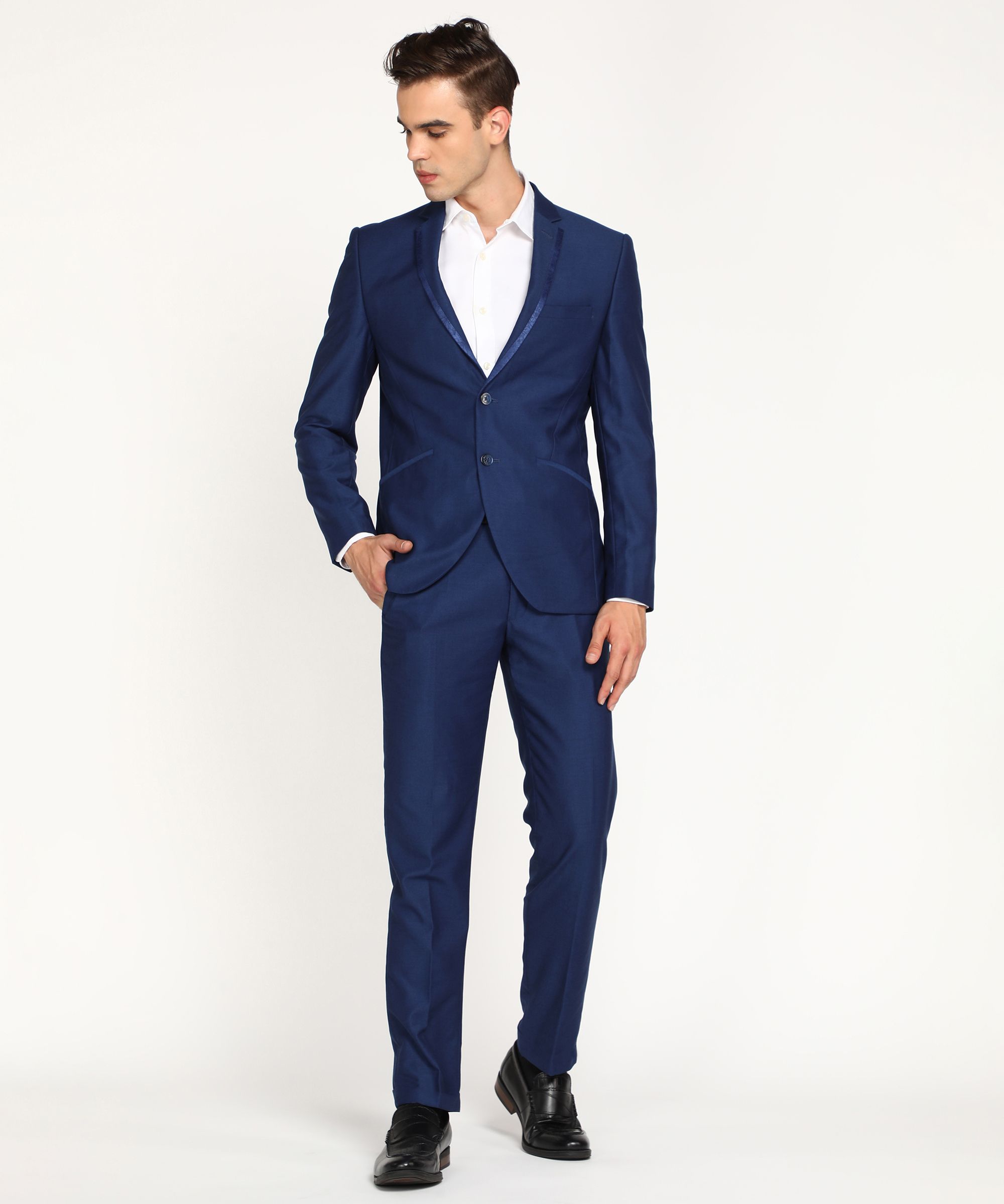 park avenue Men 2BTN SB 2PC NOTCH SLANT DART-S.SLIM Self Design Suit-picture-11