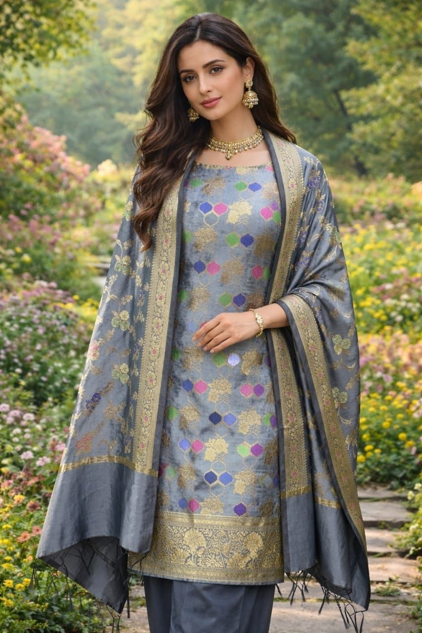 Women Unstitched Embroidered Suit