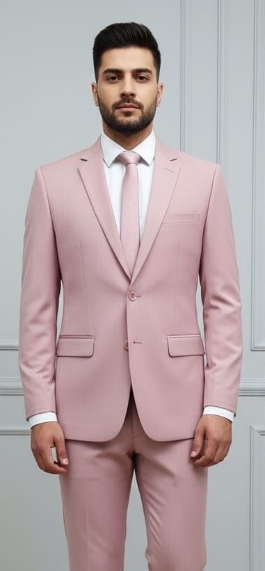 asthetic Men Single Breasted Self Design Suit-picture-34