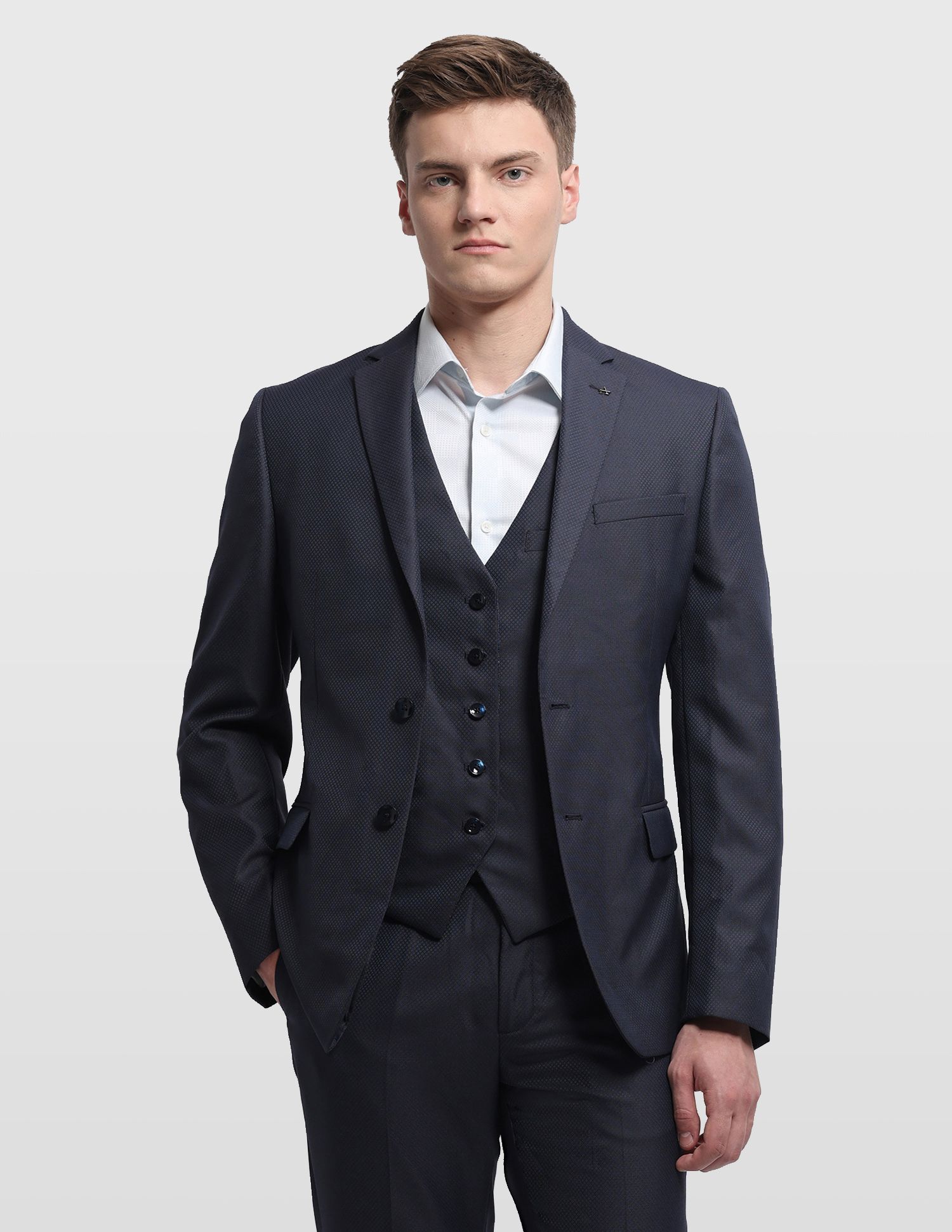 Men Formal Wear Self Design Suit-image-48
