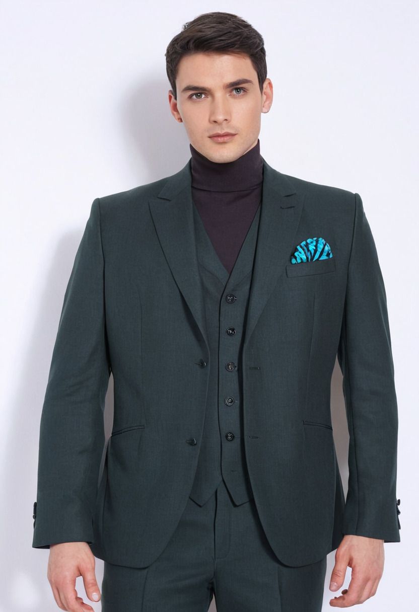 rishabh and ashutosh Men Single Breasted - 2 button Textured Suit-picture-14