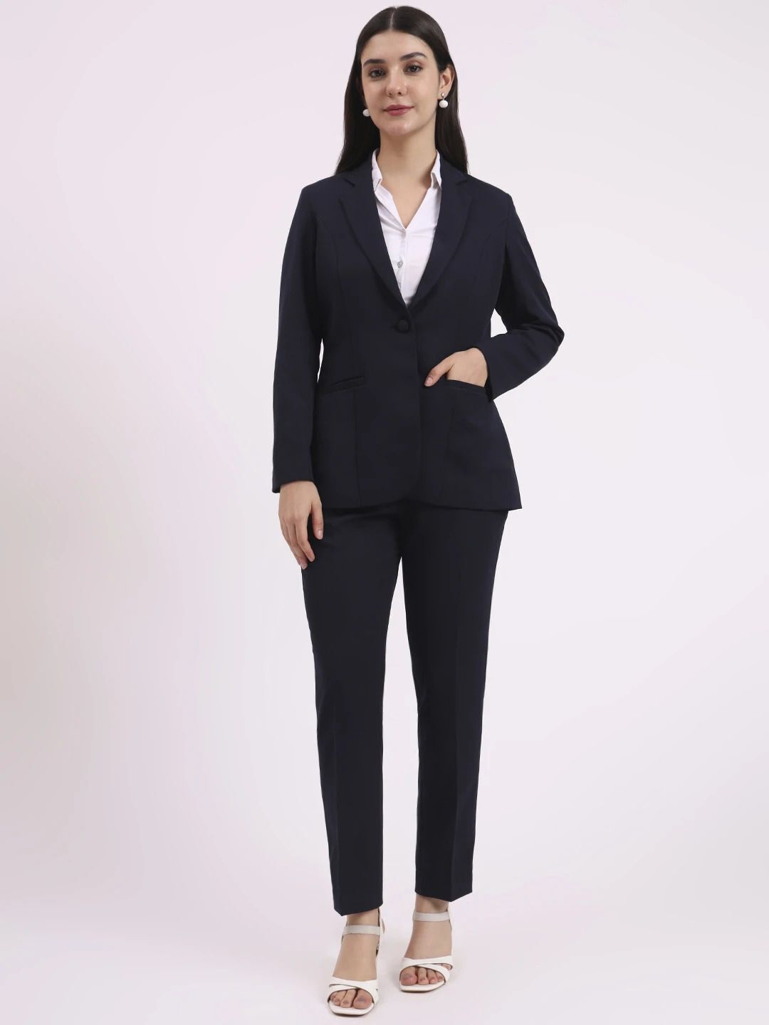 Women Apsra Boutique Formal Women Pantsuit, Single Button Blazer with Straight Pant Solid Suit-picture-45