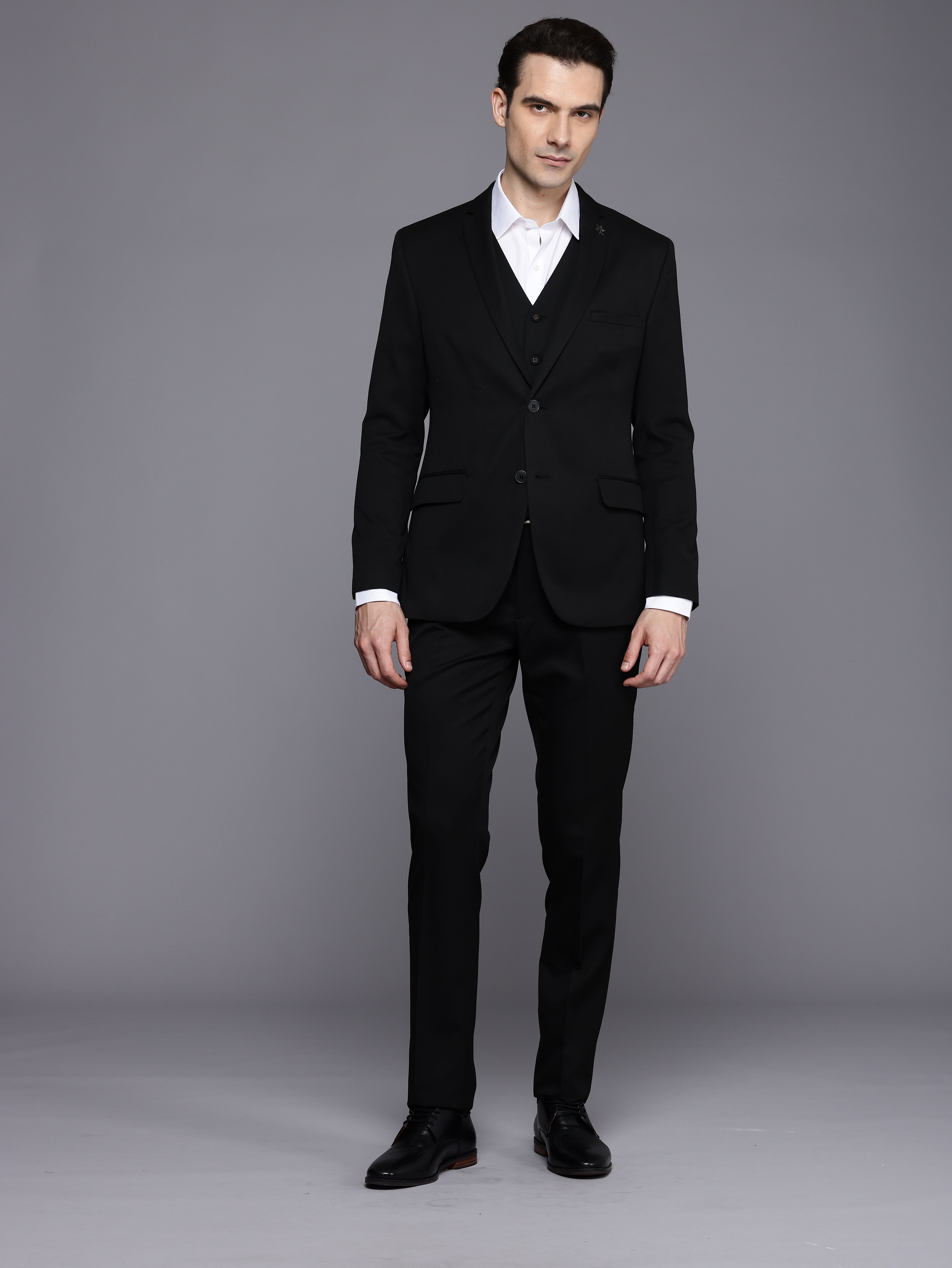 theme Men Notched Lapel Solid Suit-picture-12
