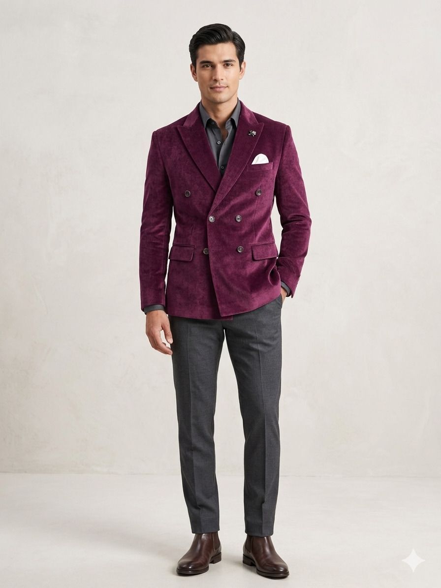 halloffashion Men Formal Blazer Solid Suit-picture-32