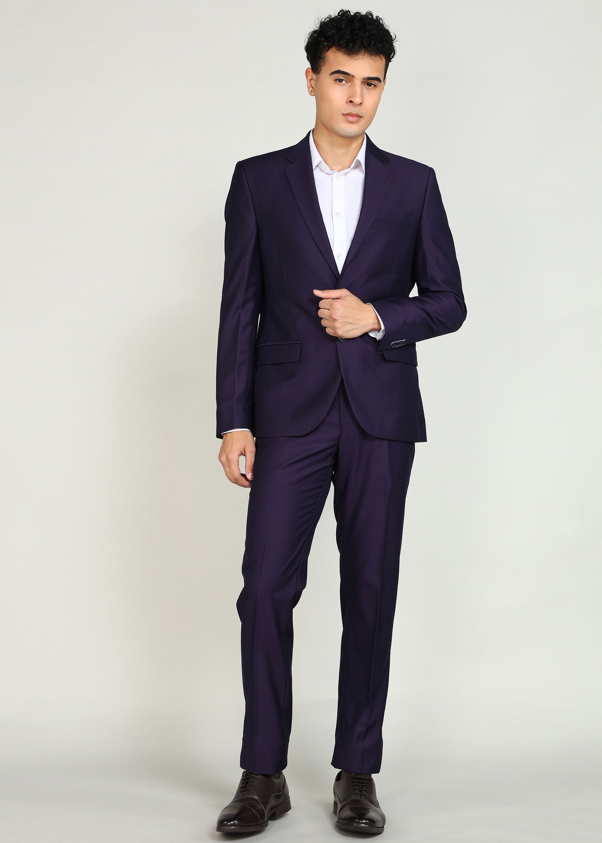 parx Men CLEAN LAPEL 2 BTN SUIT IN URBAN FT Solid Suit-picture-20