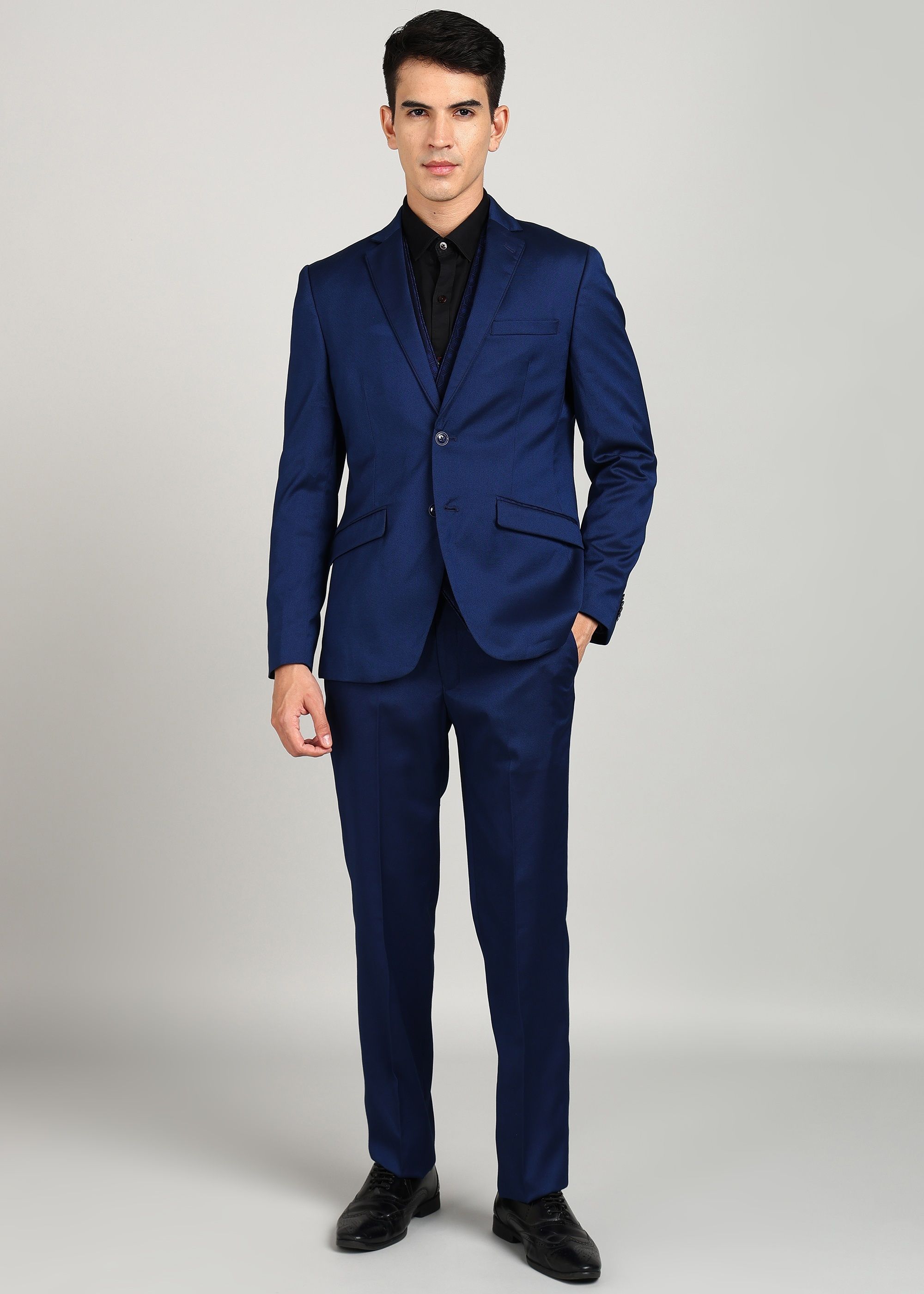 park avenue Men 3 PC Suit Solid Suit-picture-37