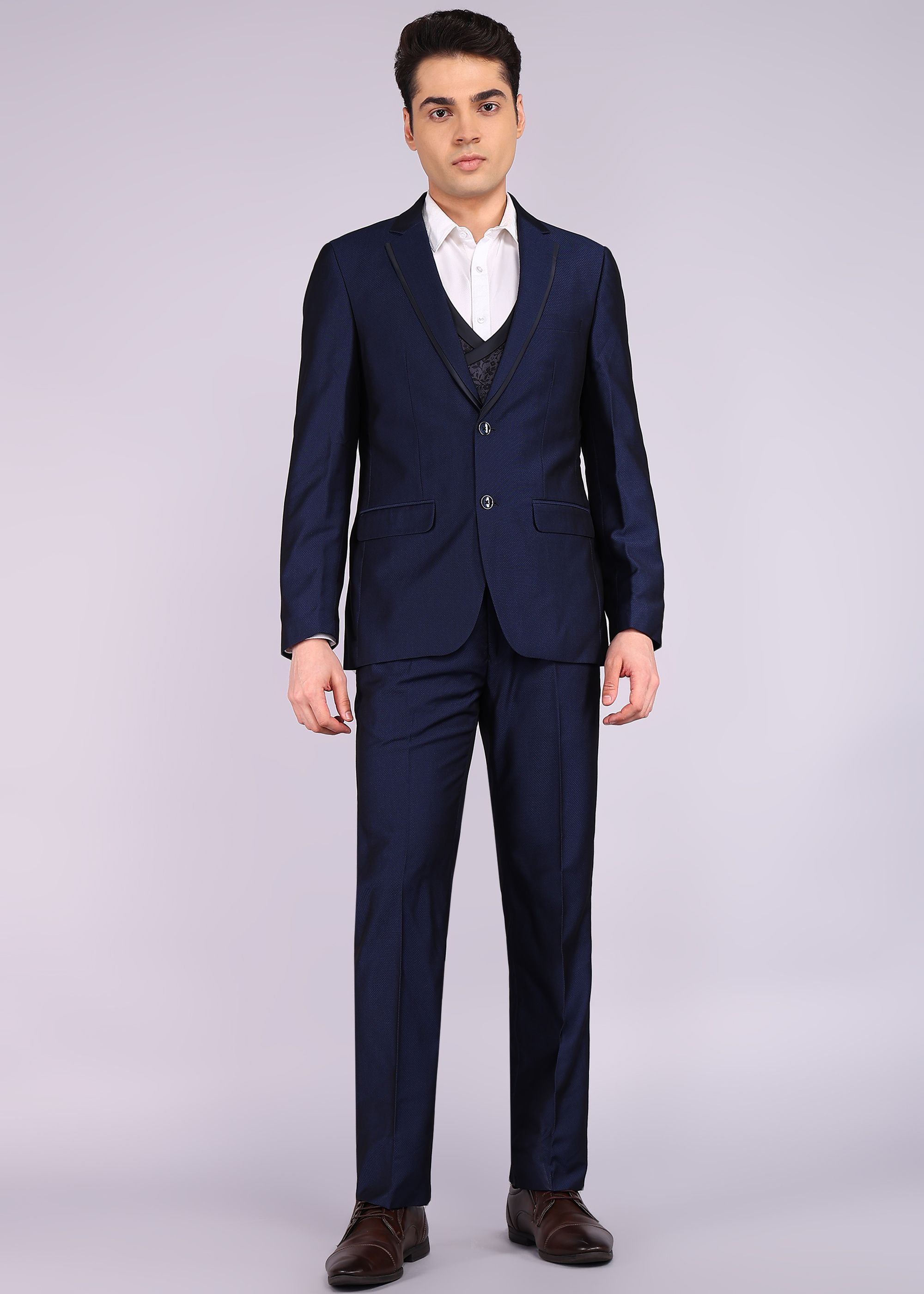 raymond Men SB C&S NOTCH LPL & WCOAT-CNT FIT 3PCS Self Design Suit-picture-30