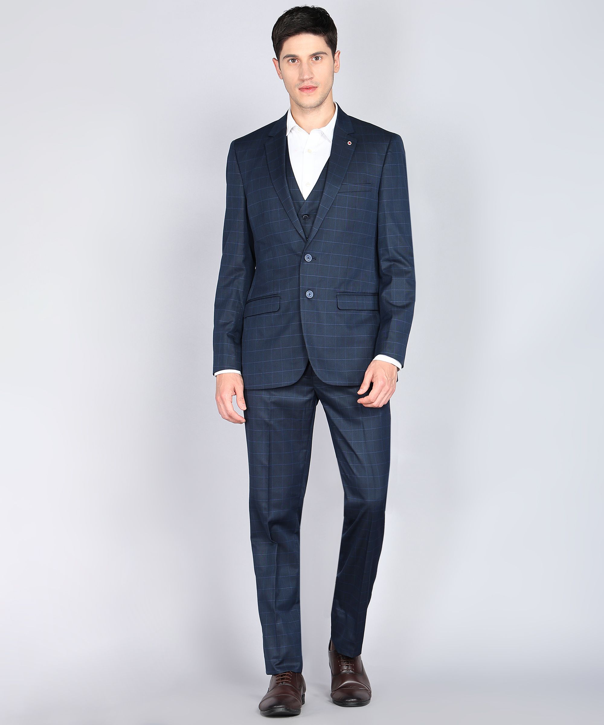 raymond Men SB 2BTN NOTCH LPL SUIT-3PCS CNTP FIT Checkered Suit-picture-20
