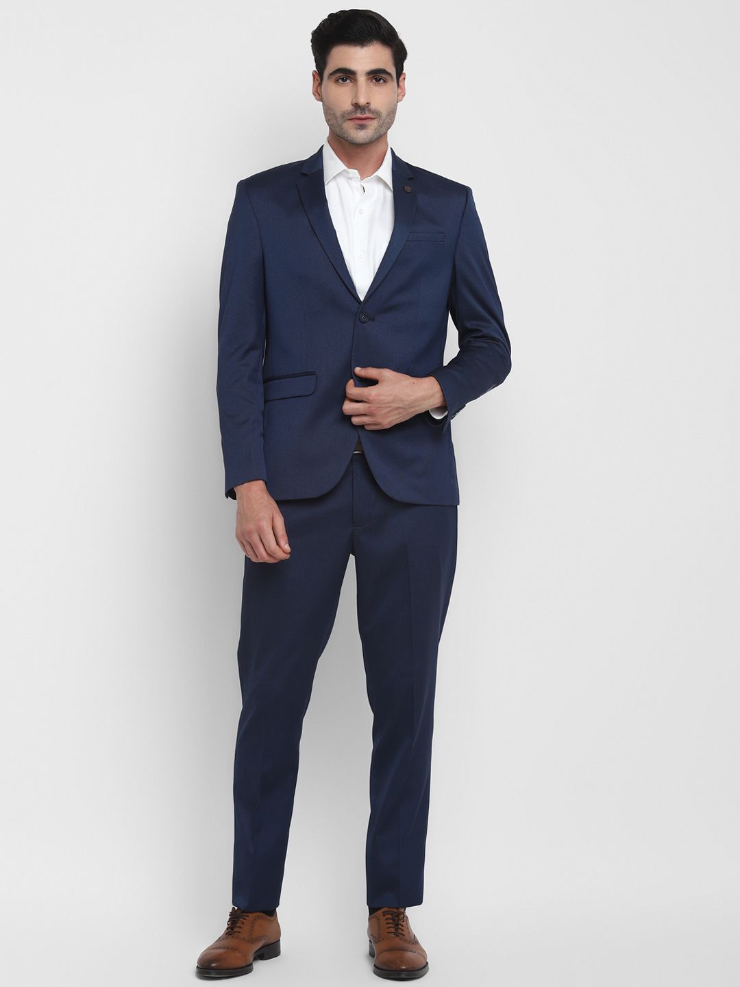 Men Two Piece Self Design Suit-image-9