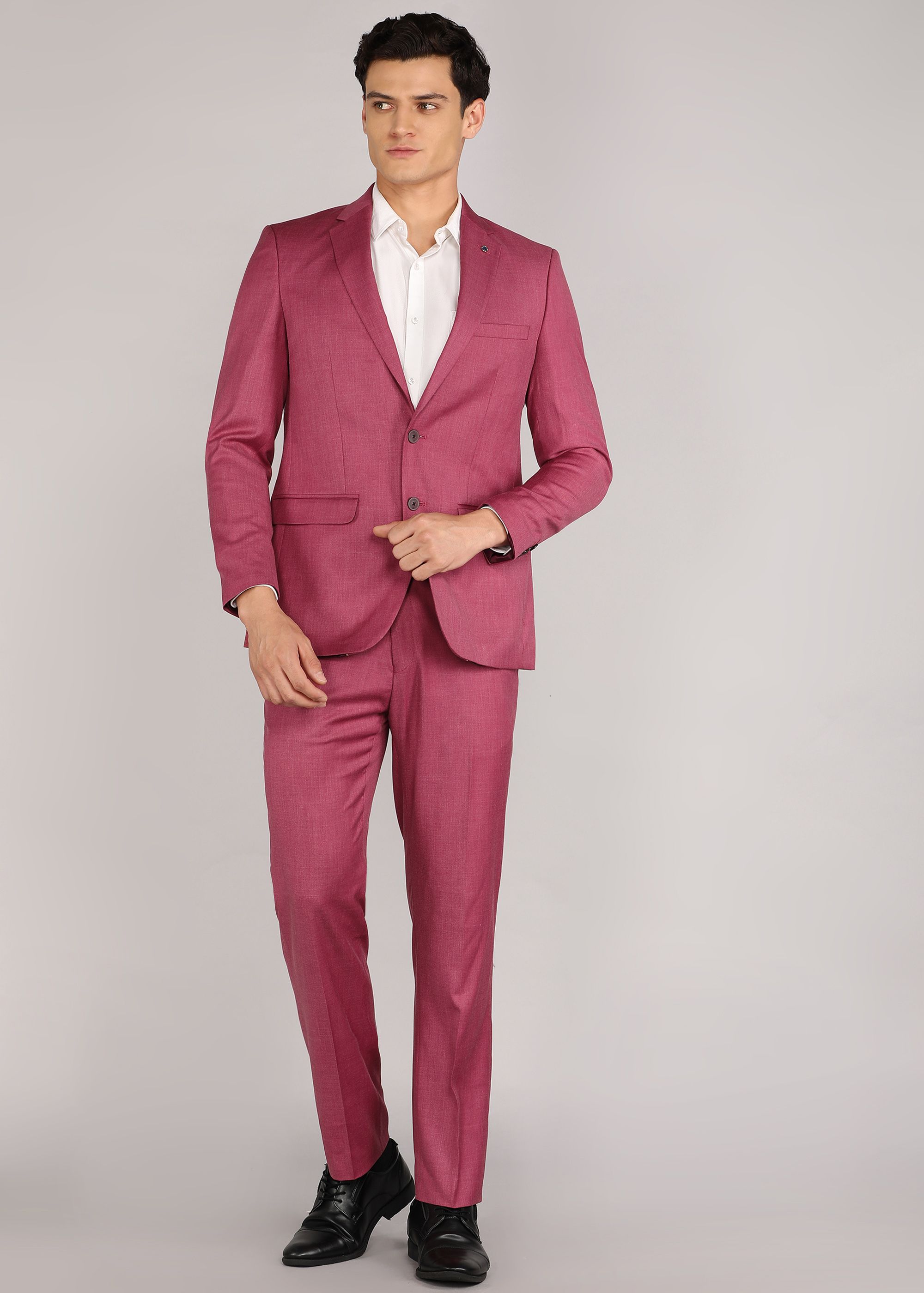 Men SB 2BTN NOTCH LPL SUIT-2PCS CNTP FIT Solid Suit-image-38