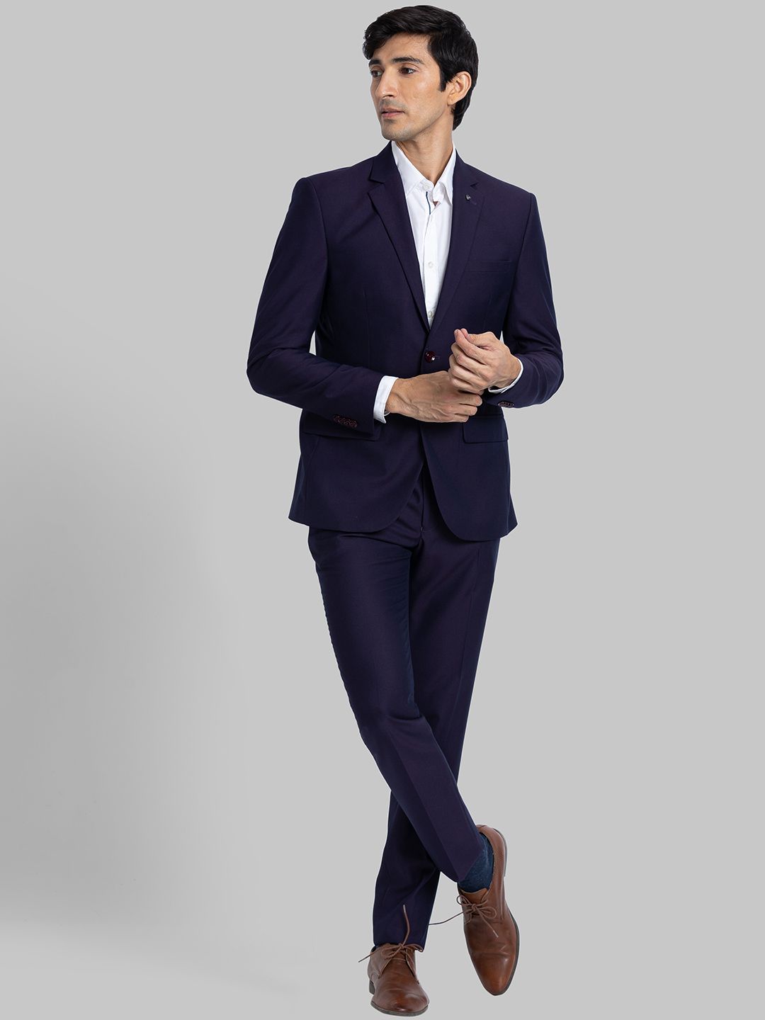 parx Men CLEAN LAPEL 2 BTN SUIT IN URBAN FT Solid Suit-picture-21