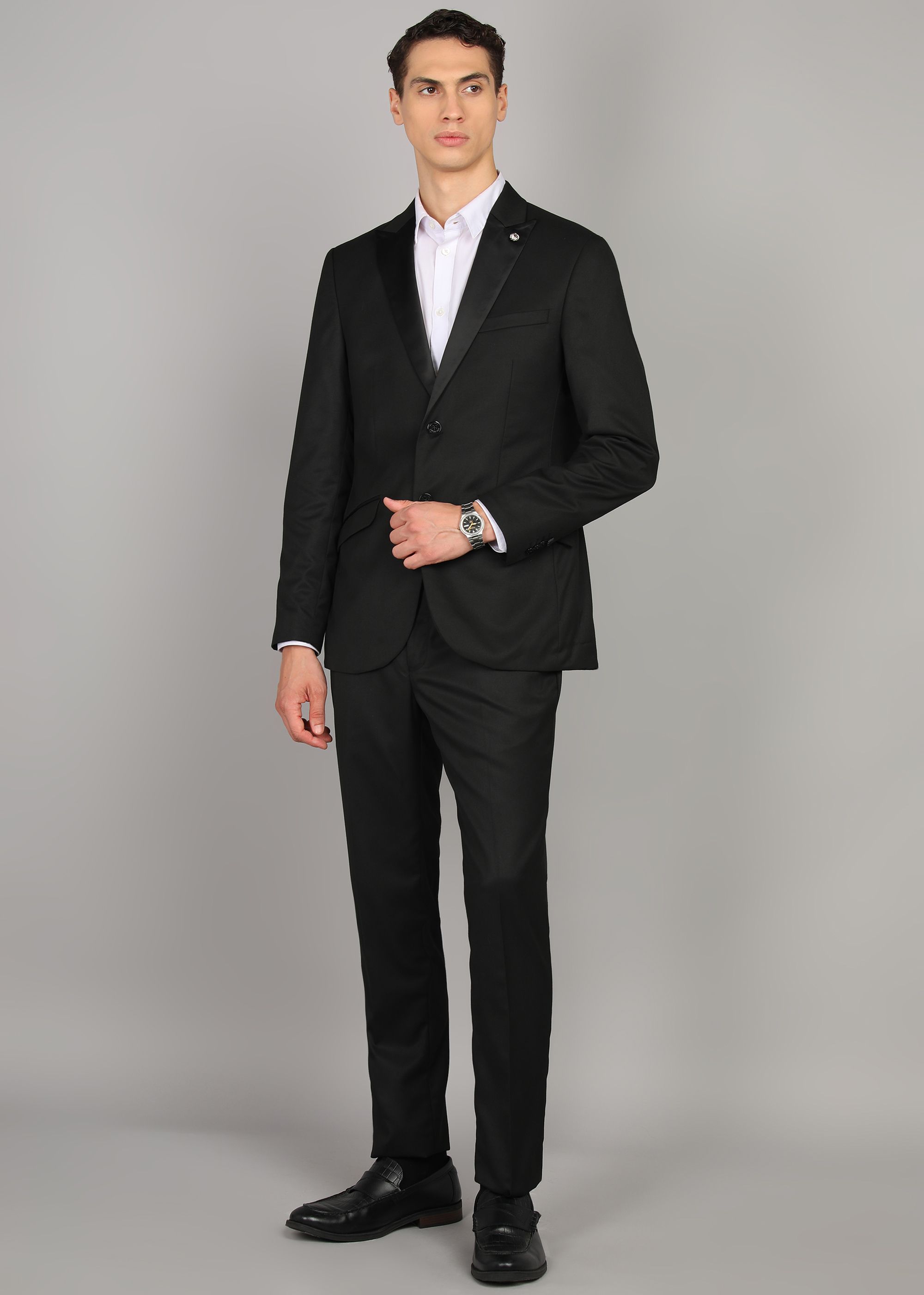 park avenue Men 2 Piece Suit Solid Suit-picture-24