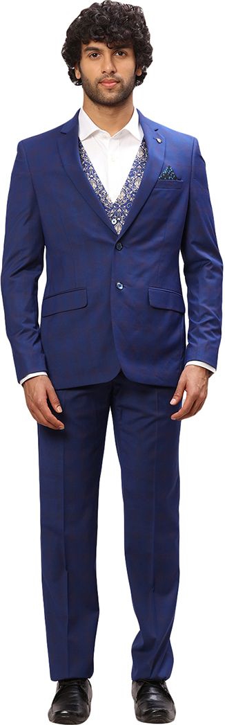 park avenue Men Bandhgala Solid Suit-picture-42