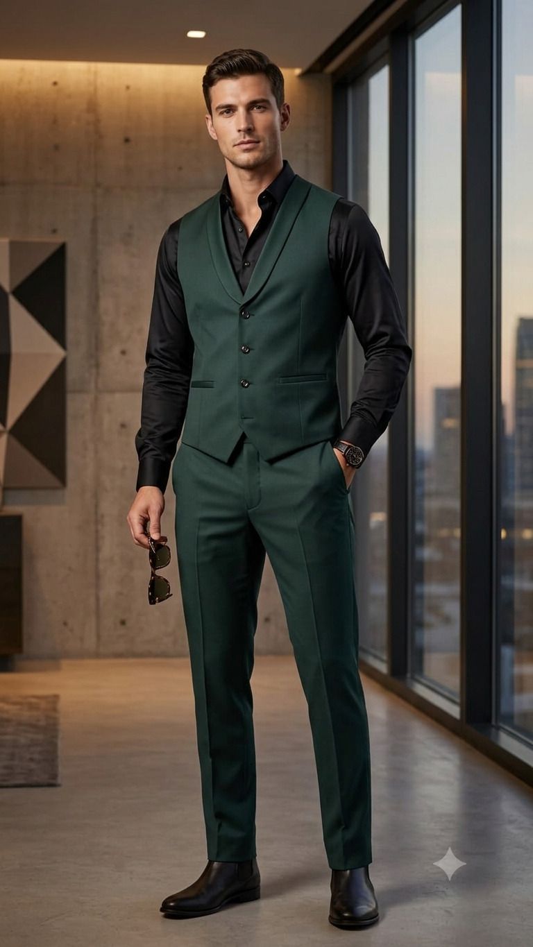 asthetic Men Men Solid Suit-picture-33