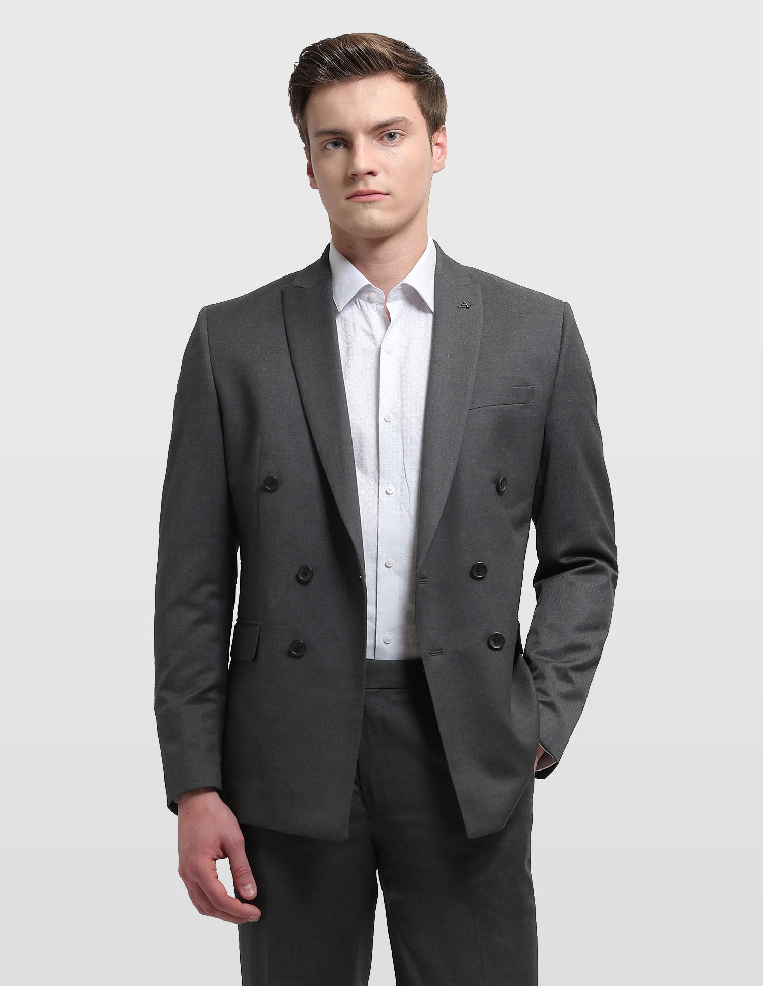 Men Two Piece Self Design Suit-image-36