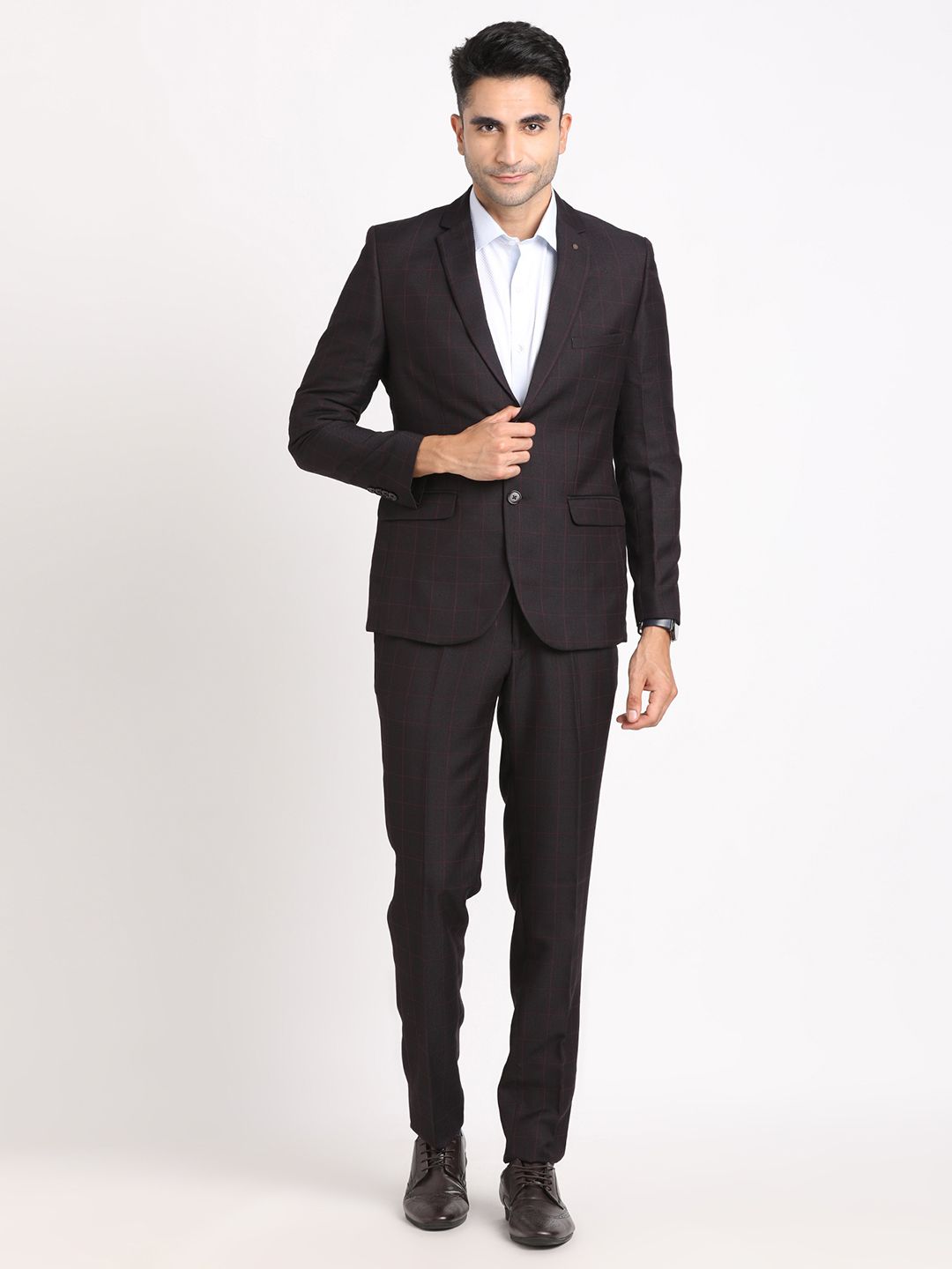 turtle Men 2 Piece Suit Checkered Suit-picture-15