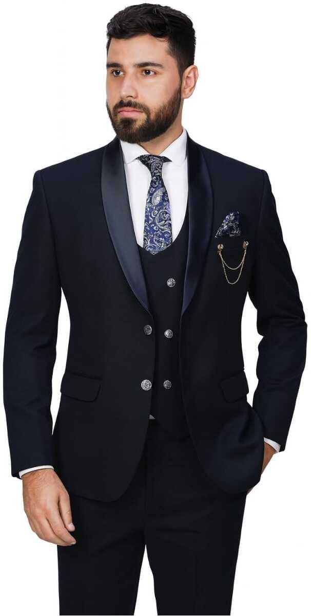 nf new fashion Men 3 Piece Suits Blazer Type Solid Color Formal Style Solid Suit-picture-25