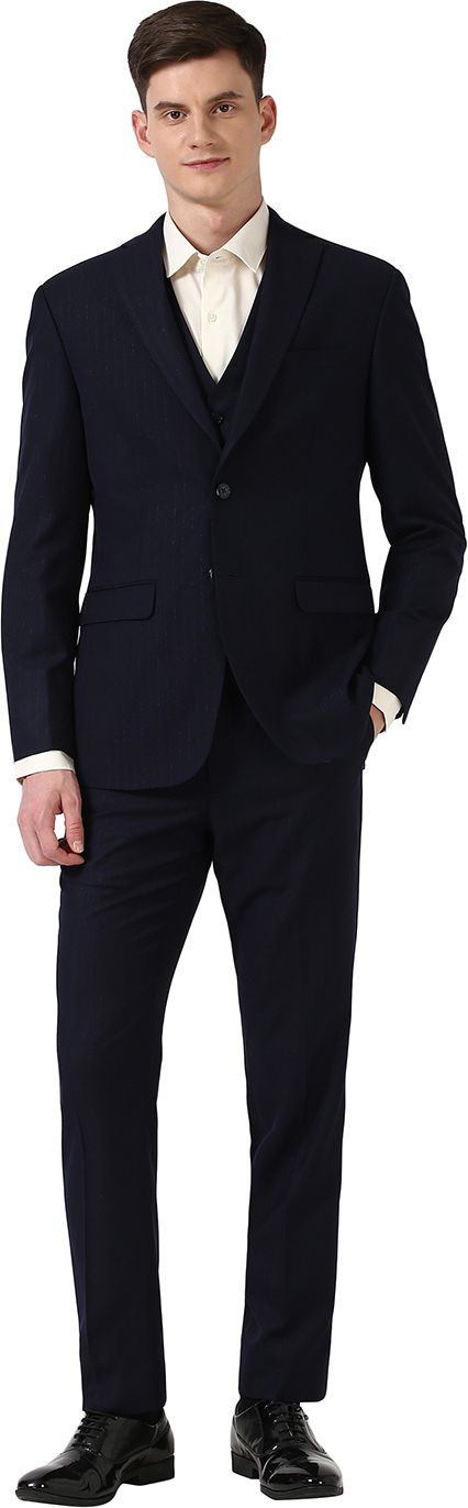 peter england Men Tuxedo Style Striped Suit-picture-20