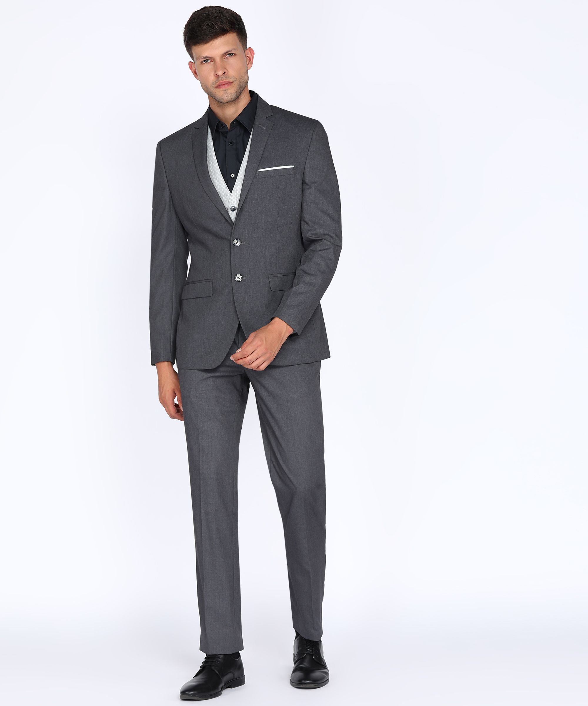 Men 2 PC Suit Self Design Suit-image-29