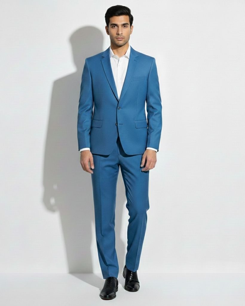 Men Suit r fit Solid Suit-image-2
