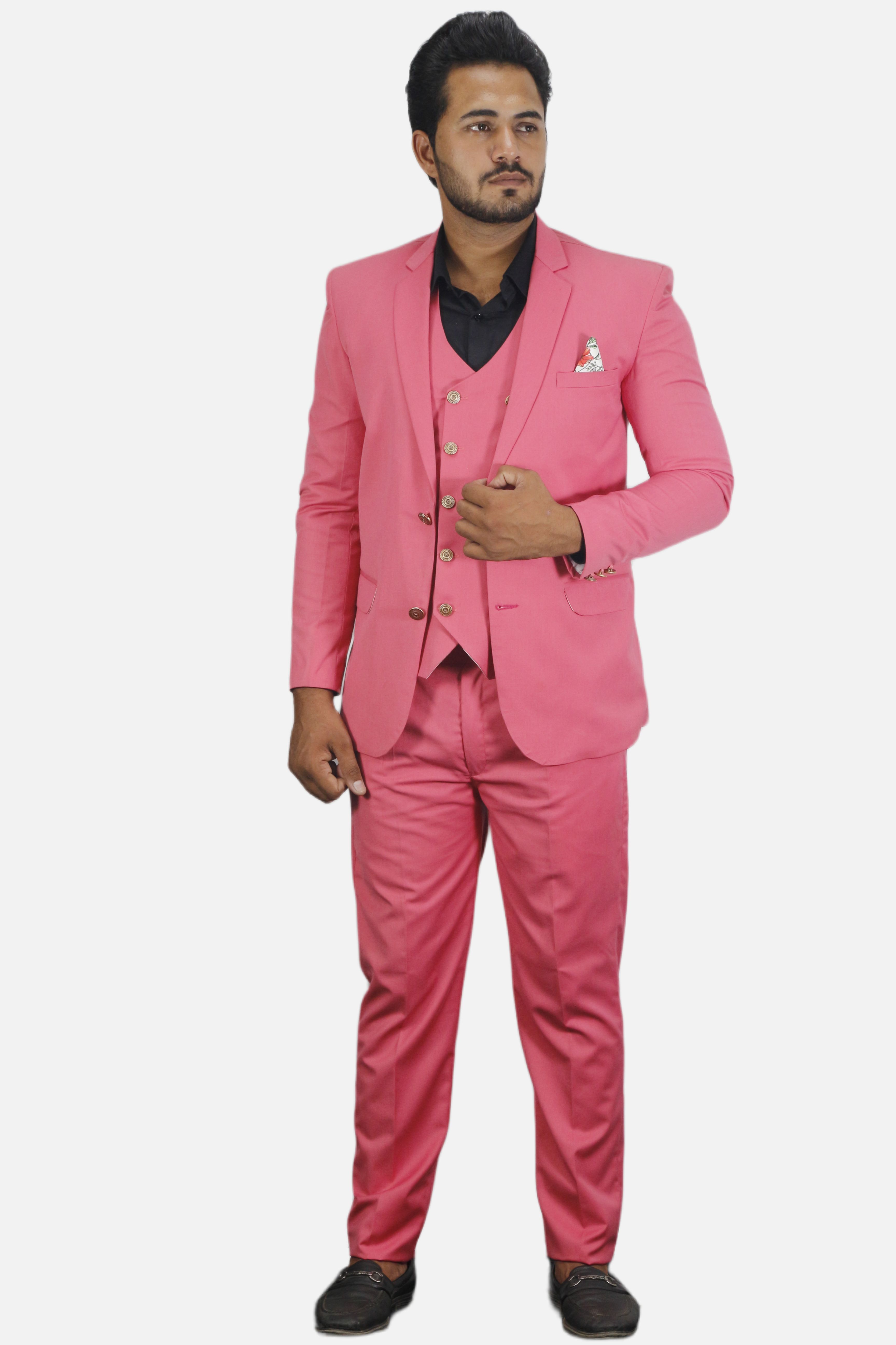 gargian master cut Men Single Breasted Solid Suit-picture-16