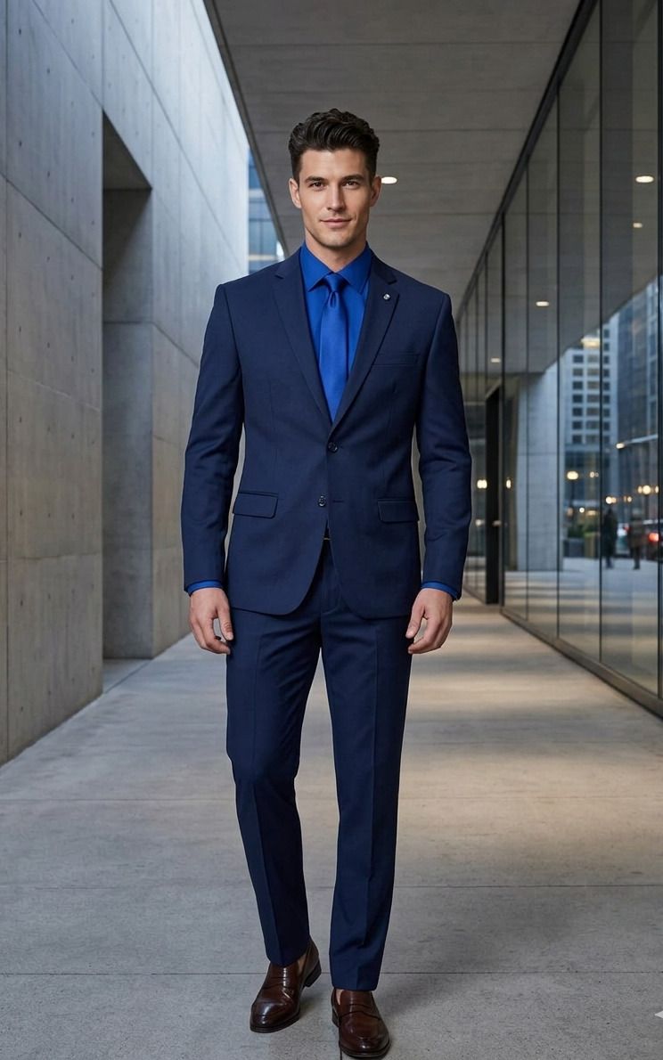 asthetic Men Single Breasted Self Design Suit-picture-20