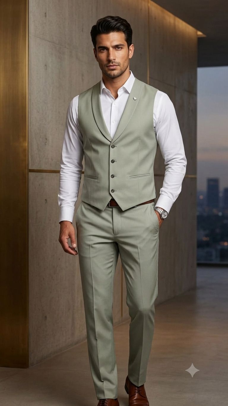 asthetic Men Suit Solid Suit-picture-10