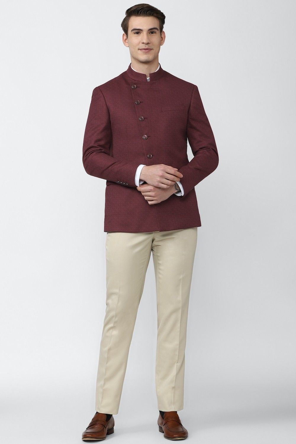 peter england Men Single Breasted - 2 button Solid Suit-picture-16