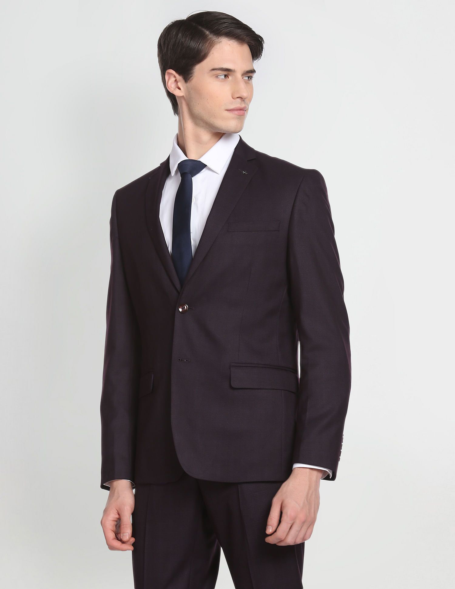 arrow Men Patterned Knit Zero Calorie Fit Two Piece Suit Woven Suit-picture-12