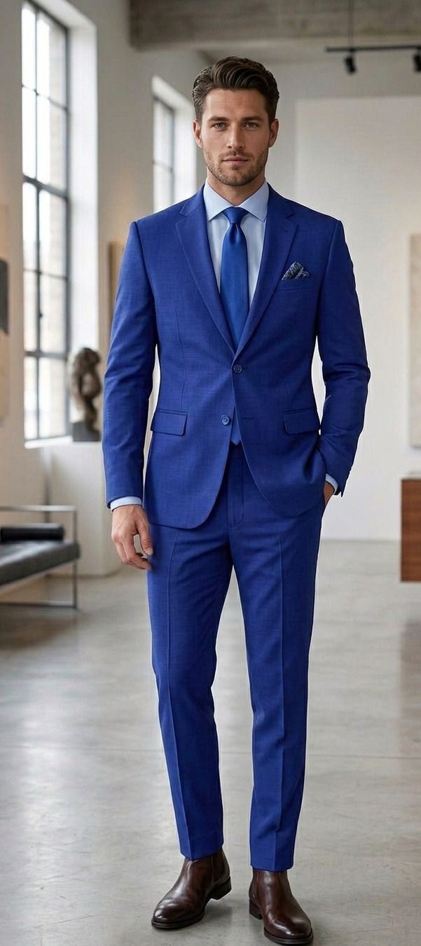 asthetic Men Single Breasted Self Design Suit-picture-30