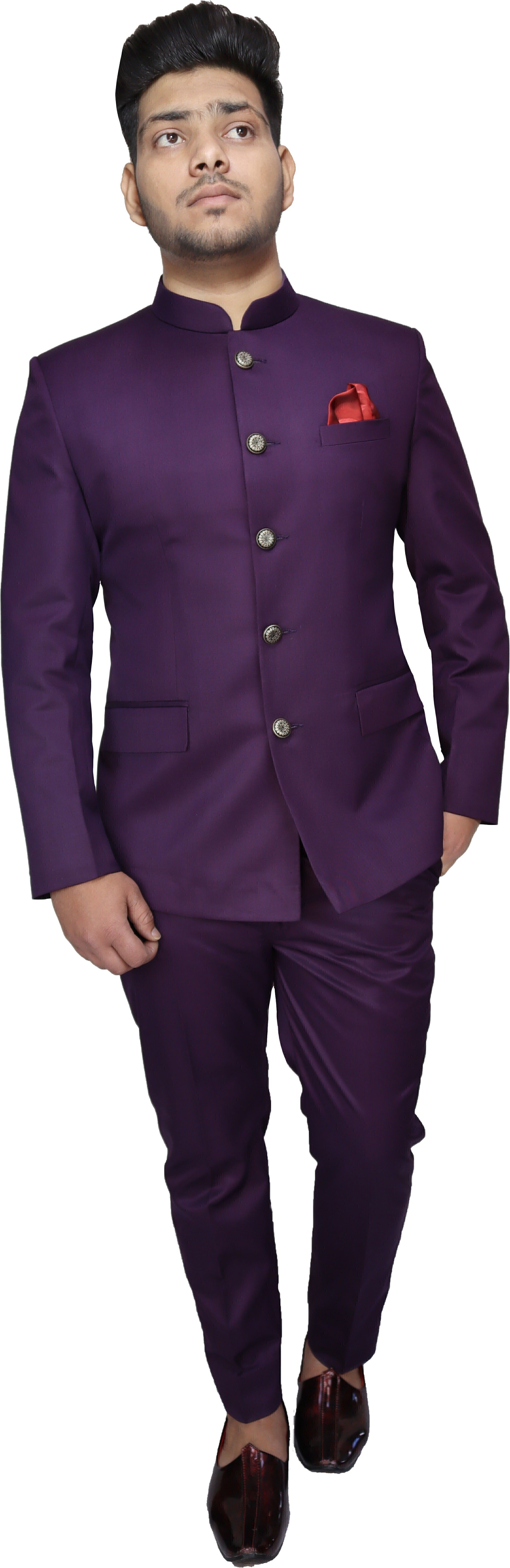 Men Jodhpuri Bandhgala Solid Suit