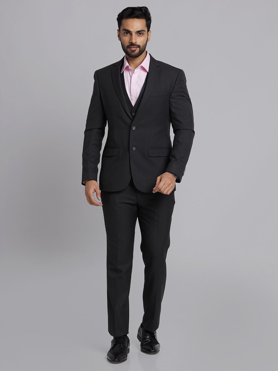 park avenue Men 2 Piece Suit Checkered Suit-picture-39