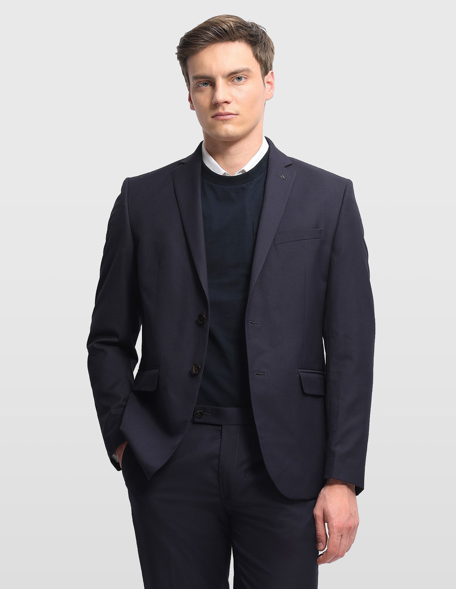 arrow Men Two Piece Solid Suit-picture-26